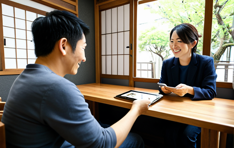 Local Restaurant Digital Marketing**

"A friendly, professional digital marketing consultant meeting with the owner of a fully clothed, modest local restaurant in Japan. The scene depicts a strategy discussion with tablets displaying SNS marketing plans. The restaurant is cozy and inviting, filled with happy patrons. Focus on natural lighting and clear, professional composition. safe for work, appropriate content, fully clothed, family-friendly, perfect anatomy, correct proportions, natural pose, well-formed hands, proper finger count, natural body proportions, professional photography, high quality."

**
