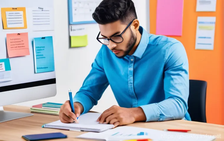 마케팅관리사 자격증 독학 가능한가 - **Prompt:** A determined young adult, wearing comfortable yet modest casual clothes (such as a long-...