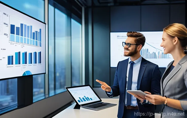 마케팅관리사 실기 시험에서 강조되는 사례 - **Prompt:** "A diverse young professional, male or female, in smart, modern business casual attire, ...