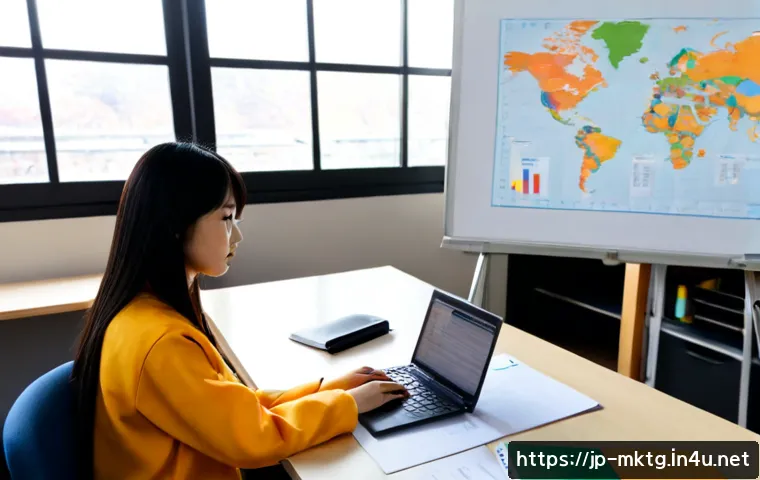 마케팅관리사 자격증과 관련된 대학 전공 - Photorealistic Japanese university student in a modern business school classroom, studying marketing...